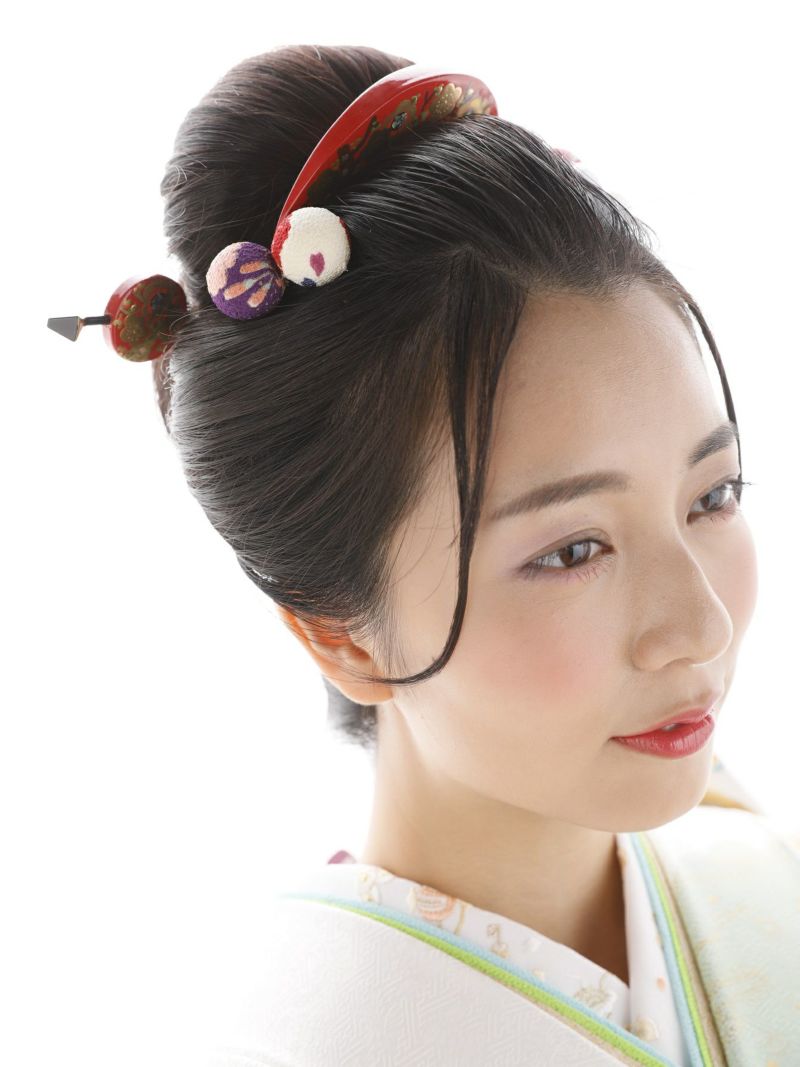 振袖髪型　日本髪風　古典